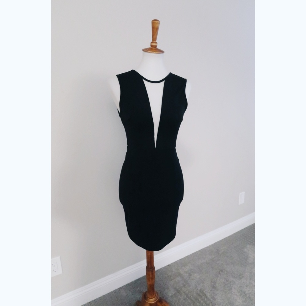 Little Black Mesh Front Dress